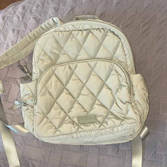 Vera Bradley Handbags - Vera Bradley Light Green Sage Quilted Backpack
